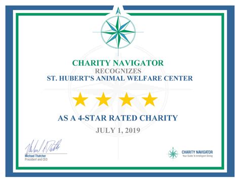 Charity Navigator - 4 Star Rating | St. Hubert's Animal Welfare Center