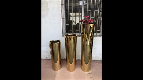 Big Size Decorative Indoor Stainless Steel Gold Metal Flower Vases - Buy Big Size Decorative ...