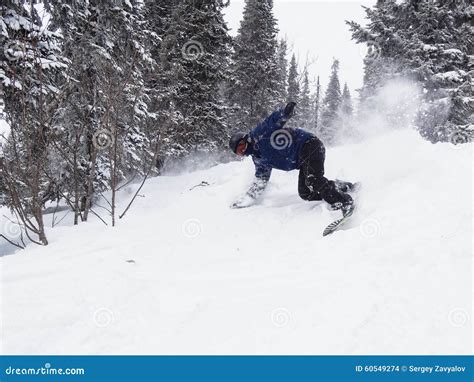 Snowboarder on a Mountain Slope Stock Photo - Image of cold, person ...