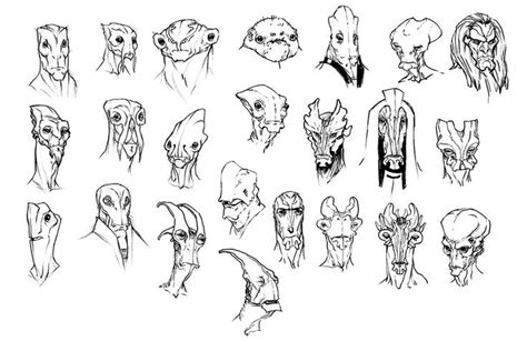 Alien Face Sketches ★ || CHARACTER DESIGN REFERENCES (https://www.facebook.com ...