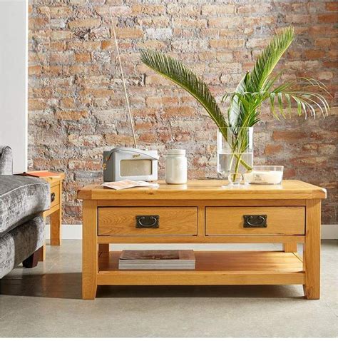 Luxe Collection - Oakland 100% Solid Wood 2 Drawer Ready Assembled Coffee Table