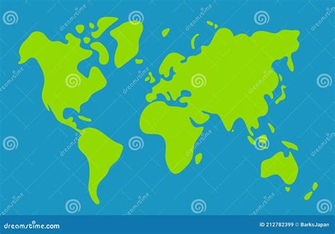 Simplified World Map Vector Illustration Stock Vector - Illustration of ...