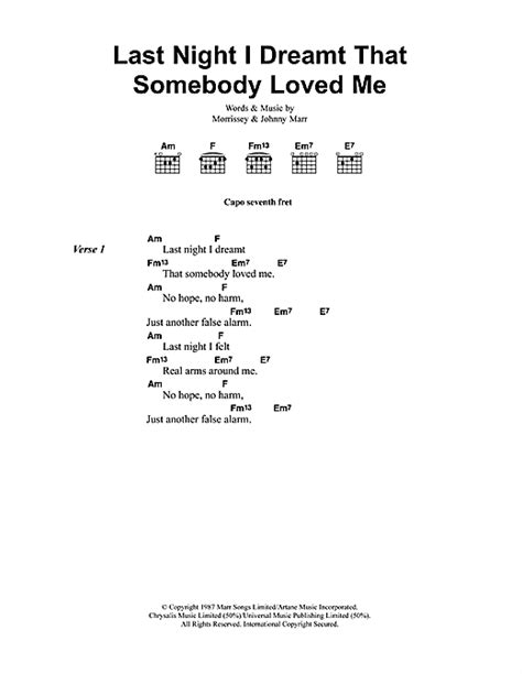 Last Night I Dreamt That Somebody Loved Me sheet music by The Smiths ...