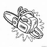 Cool Chainsaw In Action Coloring Page 43264 34191 sketch template