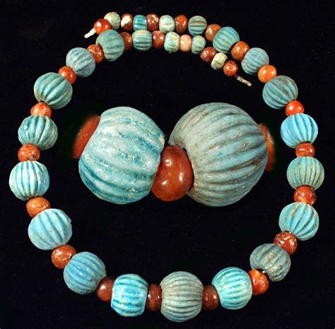 Ancient glass & faience necklaces & beads of antiquity & medieval times