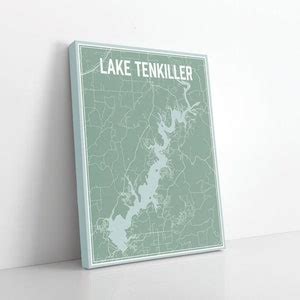 Lake Tenkiller Oklahoma Street Map Print Lake Tenkiller - Etsy