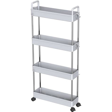 Buy Ronlap 4 Tier Skinny Storage Rolling Cart, Thin Storage Cart with ...