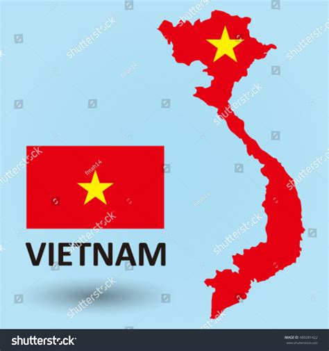 Vietnam Map Flag Stock Vector (Royalty Free) 480281422 | Shutterstock