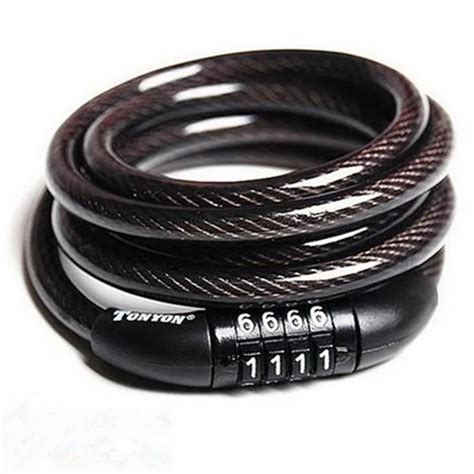 Tonyon Bike Lock 4 Digit Code Combination Bicycle Security Lock 1200 mm x 8 mm Steel Cable ...