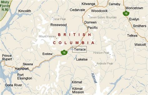 Terrace, British Columbia Area Map & More