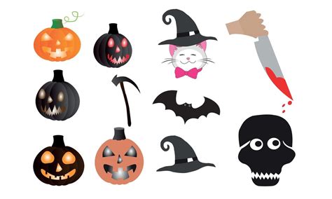 Halloween icons vector 13187342 Vector Art at Vecteezy