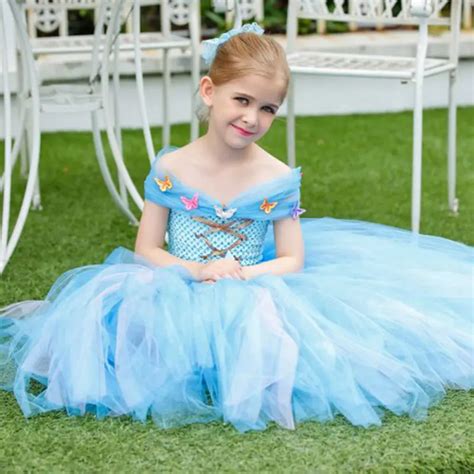 Princess Tutu Full Length Cinderella Dress Flower girls Tutu Dress Princess Birthday Party Dress ...