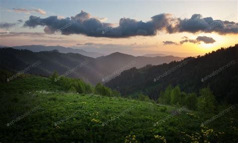 Mountain ridges at sunset. By Aleks_Sg¡¯s photos #Ad , #SPONSORED, #Mountain, #ridges, #sunset ...