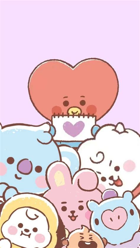 ปักพินโดย JungCookie🍪 ใน bt21! | สติกเกอร์น่ารัก, วอลเปเปอร์การ์ตูนน่ารัก, รูปลอก