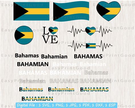 Bahamas Flag Svg Bundle Bahamian National Flag Bahamas - Etsy