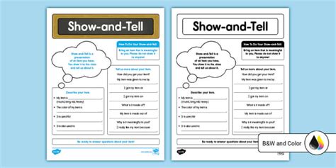 Show-and-Tell Worksheet | ELL Resources | Twinkl USA