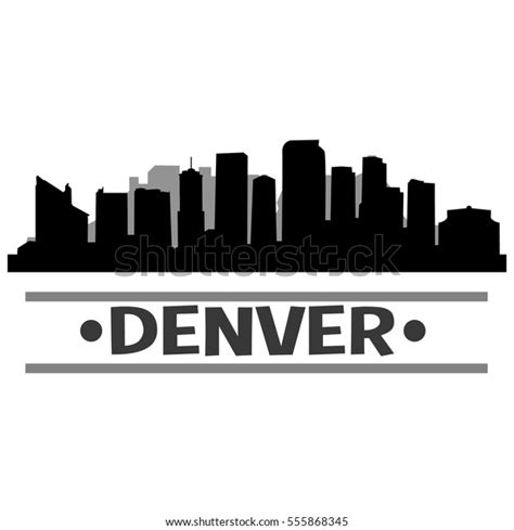 Denver Skyline Silhouette Stock Vector (Royalty Free) 555868345