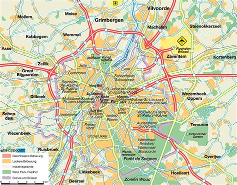 Map of Brussels, Belgium