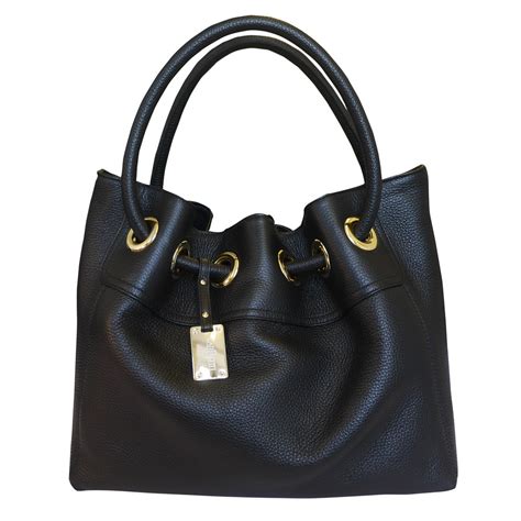 Carbotti Designer Italian Leather Hobo Handbag - Black - Attavanti