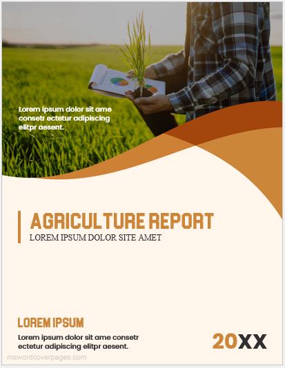 Agriculture report cover page template | MS Word Cover Page Templates