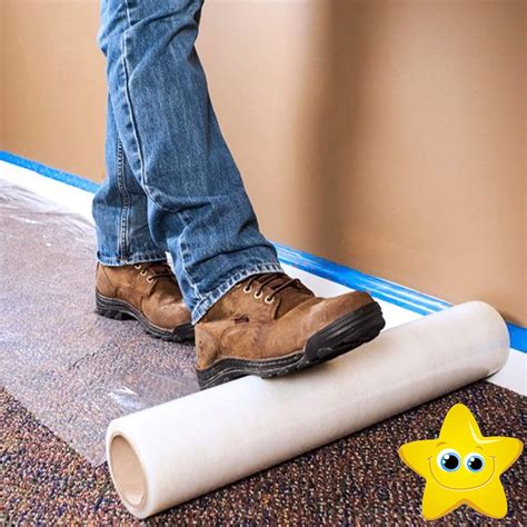 Carpet Protection Film - Rolls of Strong Adhesive Floor Protector for ...