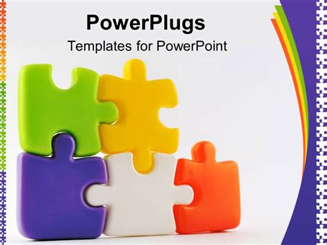 PowerPoint Template: Colorful puzzle pieces (7708)