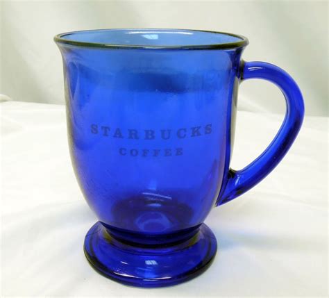 Starbucks Coffee Mug Cup Cobalt Blue Anchor Hocking 4.5" Footed #Starbucks | Blue coffee mugs ...