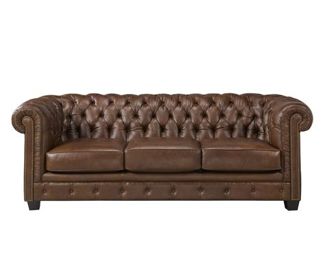 Brown Tufted Leather Couch - Odditieszone