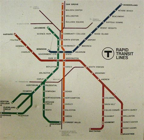 Transit Maps: Historical Map: Boston Rapid Transit Map, early 1980s