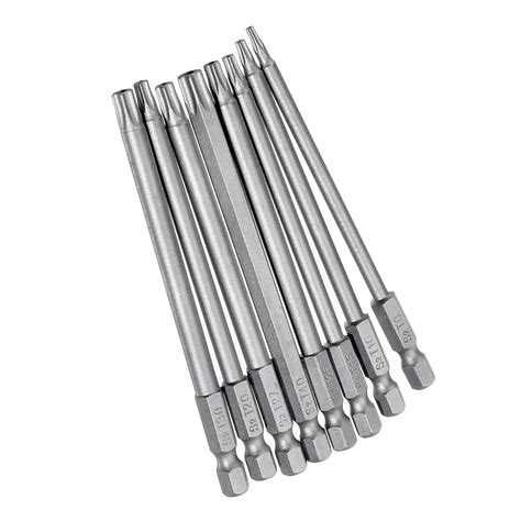 8pcs T8-T40 100mm Magnetic Torx Screwdriver Bits Set 1/4 Inch Hex Shank ...