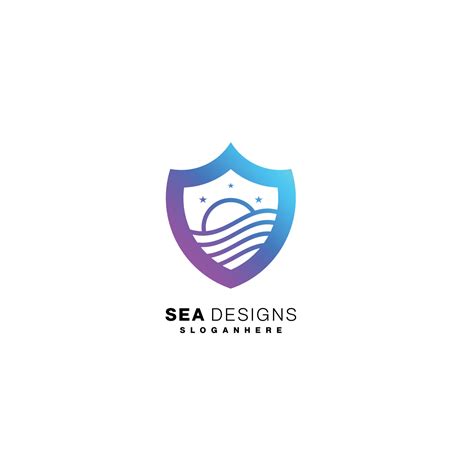 sea design logo symbol gradient color illustration 17065165 Vector Art ...