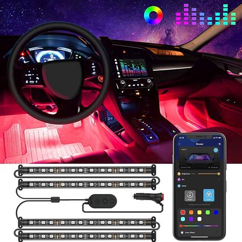 LED Car Lights with App Control, Smart Interior Car Lights with DIY ...