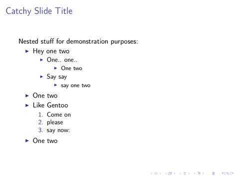 lists - Change bullet style / formatting in Beamer - TeX - LaTeX Stack Exchange