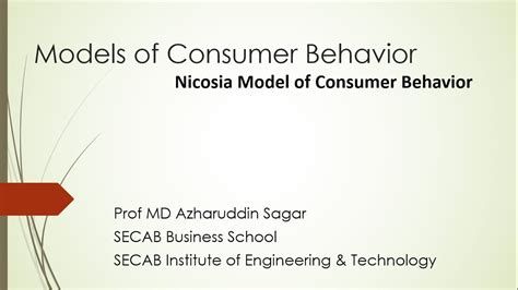 Nicosia Model of consumer behavior - YouTube