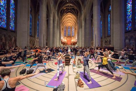 Yoga on the Labyrinth at Grace Cathedral, Grace Cathedral, San Francisco, March 21 2023 ...