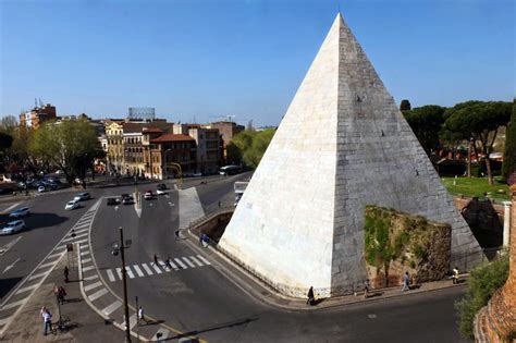 The Pyramid of Cestius is a Roman Era pyramid in Rome, Italy, built as a tomb between 18-12 BCE ...