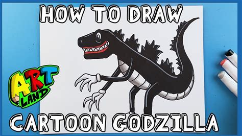 How to Draw CARTOON GODZILLA!!! - YouTube