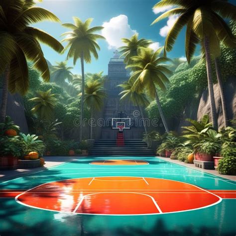 Design a Minimalist Representation of a Basketball Court with Emphasis on Geometric Shapes and ...