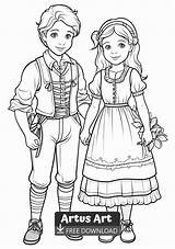 An Adult And Child coloring page With The Image Of Two People Dressed  sketch template