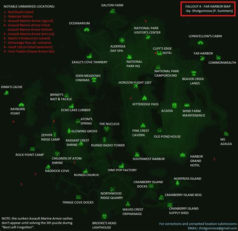 Fallout 4: Far Harbor Island Map (PNG) - Neoseeker Walkthroughs