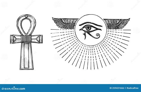 The Eye of Horus and the Ankh,vector Illustrations Stock Illustration ...