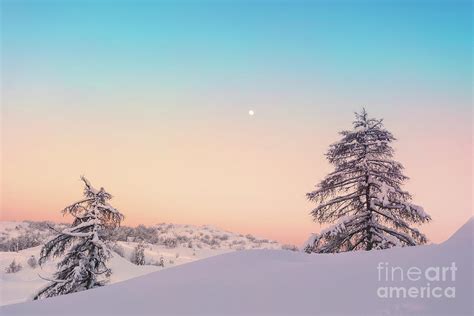 Magical sunset winter in Julian Alps mountains Photograph by Robert ...