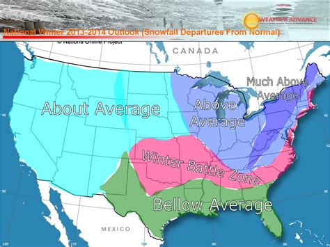 USA Winter Weather Forecast for 2014 from WeatherAdvance.com - SnowBrains