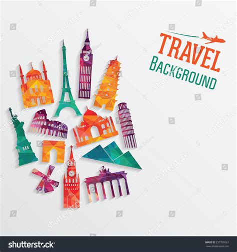 Travel Tourism Background Vector Illustration Stock Vector (Royalty ...