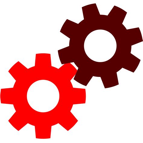 Clipart - Gears in red