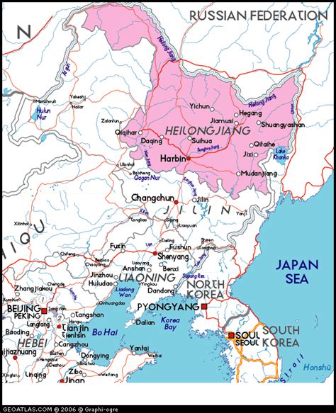 Map of Heilongjiang, China, China Atlas