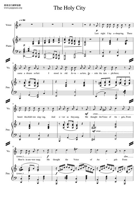 Spiritual-The Holy City Sheet Music pdf, - Free Score Download ★