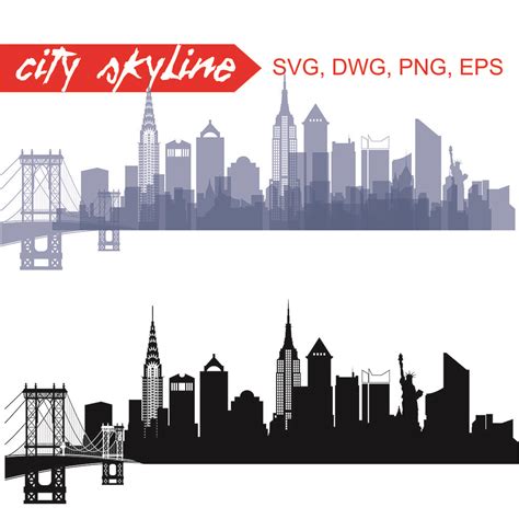 New York Vector Skyline By Dreamer's Designs | TheHungryJPEG