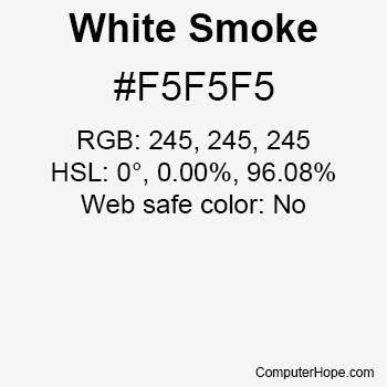 #F5F5F5 (WhiteSmoke) HTML Color Code