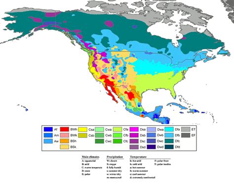 north america climate zone map | Climate zones, Weather and climate, Climates